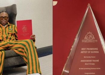 ANS-T Crezy : L’artiste guinéen honoré aux États-Unis avec un nouveau prix et un satisfecit honorifique